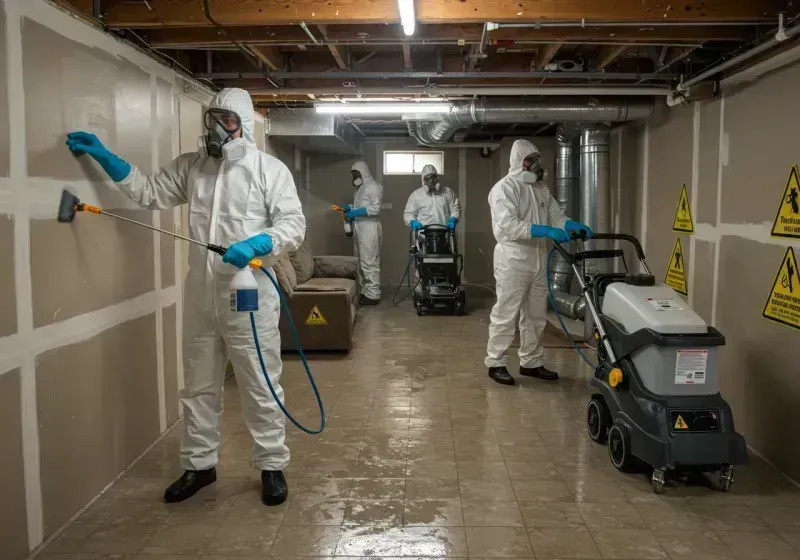 Basement Moisture Removal and Structural Drying process in Deering, NH